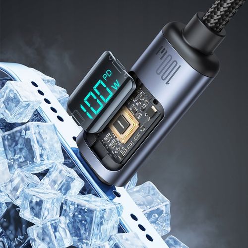 JOYROOM KABEL Z WYŚWIETLACZEM USB-C SZYBKIE ŁADOWANIE USB TYP C 5A 100W 1M na Arena.pl