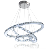 ŻYRANDOL KRYSZTAŁOWY 3 RING LUSTRZANY SALONU LAMPA WISZĄCA SUFITOWA ZIMNY