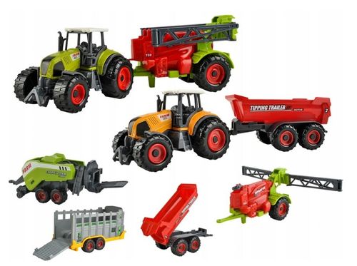 Duży Zestaw Traktory Maszyny Rolnicze Traktor Ciągnik Przyczepa Opryskiwacz na Arena.pl