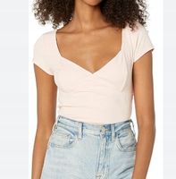 Bluzka damska GUESS z rękawami typu cap, żebrowana, Nataly r.36