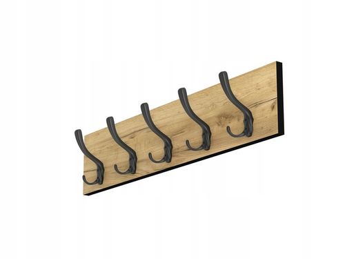 WIESZAK ŚCIENNY WISZĄCY NA UBRANIA WISZĄCY DĄB CRAFT CZARNY DUŻY na Arena.pl