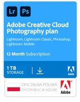 .Adobe Creative Cloud Plan Fotografia 1TB - subskrypcja 12 miesięcy