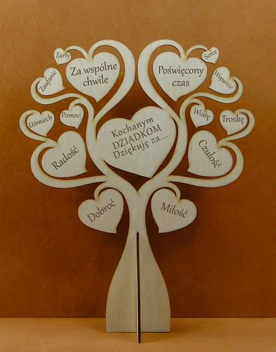 Drzewko grawerowane Dla Dziadków  36 x 30 cm.  -  P1385W6 na Arena.pl