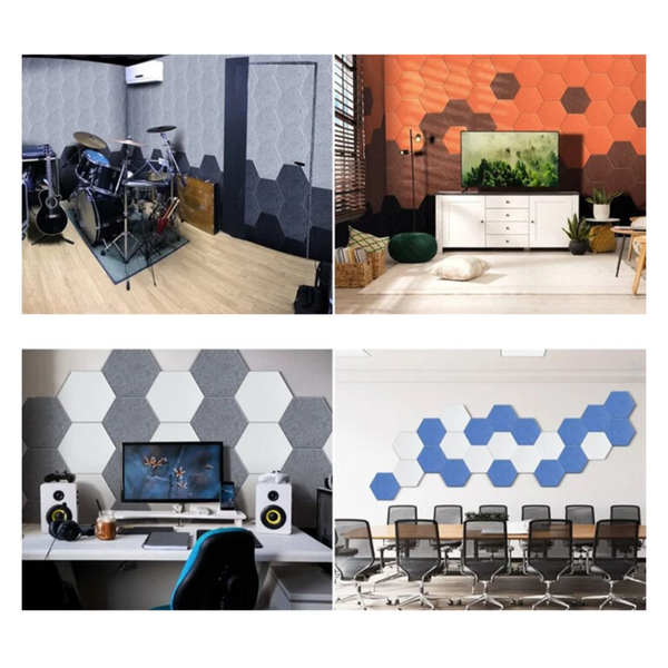 Panele Ścienne Filcowe 3D Heksagon Zagłówek Samoprzylepne Akustyczne Soft zdjęcie 14