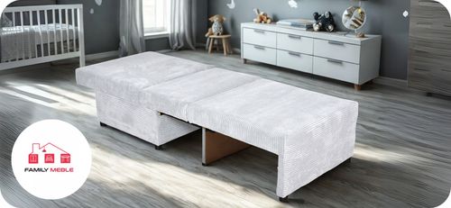 Fotel rozkładany funkcja spania KIMO pojemnik na pościel Family Meble brąz na Arena.pl