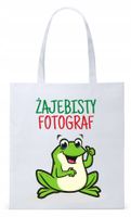 Dla Fotografa Fotografki Torba Eco Biała Shopper Z Nadrukiem Ze Zdjęciem