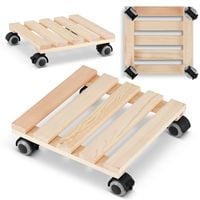 Podstawka drewniana kwadratowa pod donice doniczkę platforma z kółkami