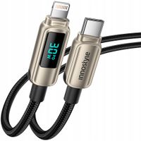 innostyle kabel z wyświetlaczem usb-c lightning do iphone 12 13 14 30w 1m