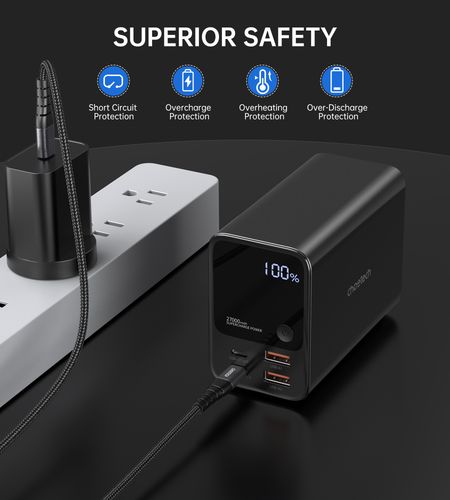 Powerbank stacja zasilania 27000 mAh 2x USB-A 2x USB-C 100W - czarny na Arena.pl