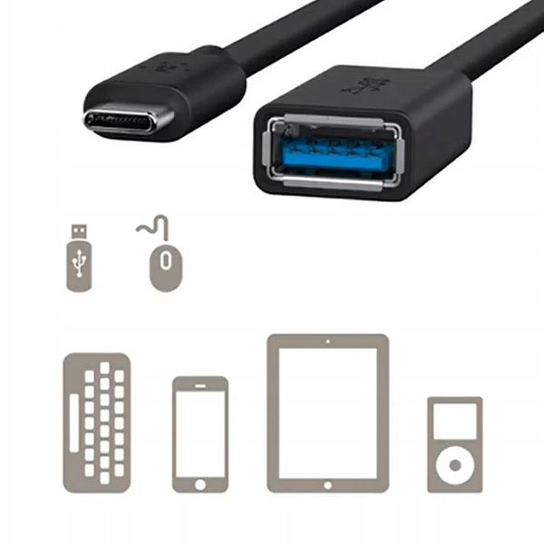Belkin Kabel Adapter USB-C (M) do USB-A (F), 13 cm zdjęcie 9