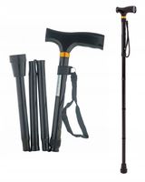 LASKA inwalidzka ALUMINIOWA SKŁADANA czarna LEKKA