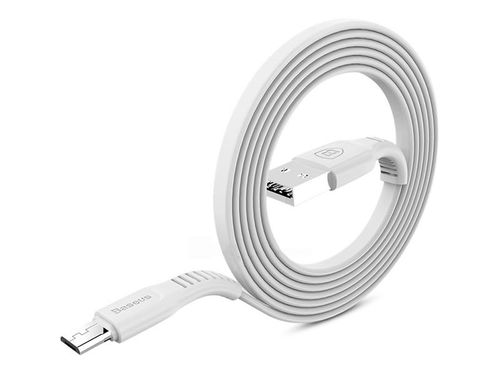 Kabel Baseus micro USB Tough Series 1M 2A płaski biały na Arena.pl