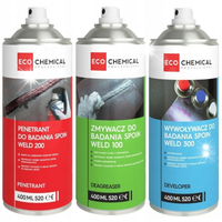Zestaw do Badania Spoin WELD Ecochemical A116 Penetrant 3x400 ml zmywacz