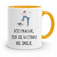 Dla Pracownika Kubek Żółty W Cyrku Nie Śmieje Z Nadrukiem Ze Zdjęciem