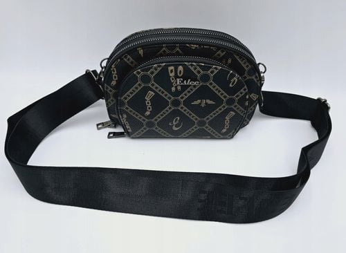 Eslee - torebka listonoszka skóra ekologiczna nadruk czarny E8882C na Arena.pl