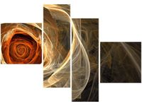 100 70CM OBRAZ 4 ELEM RÓŻA KTALNA DRUK PŁÓTNO RAMA