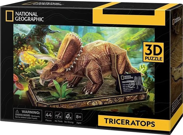 Puzzle 3D National Geographic Triceratops - Cubic Fun zdjęcie 5