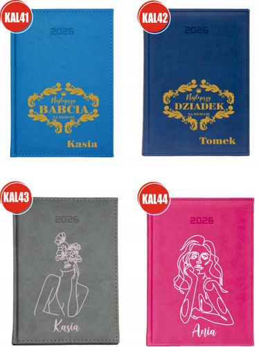 KALENDARZ A5 2026 DZIENNY terminarz z nadrukiem UV NAILS STUDIO + IMIĘ na Arena.pl