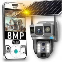KAMERA SOLARNA ZEWNĘTRZNA 4G NA SIM LTE 8 MPX 10x ZOOM 2 KAMERY OBIEKTYWY