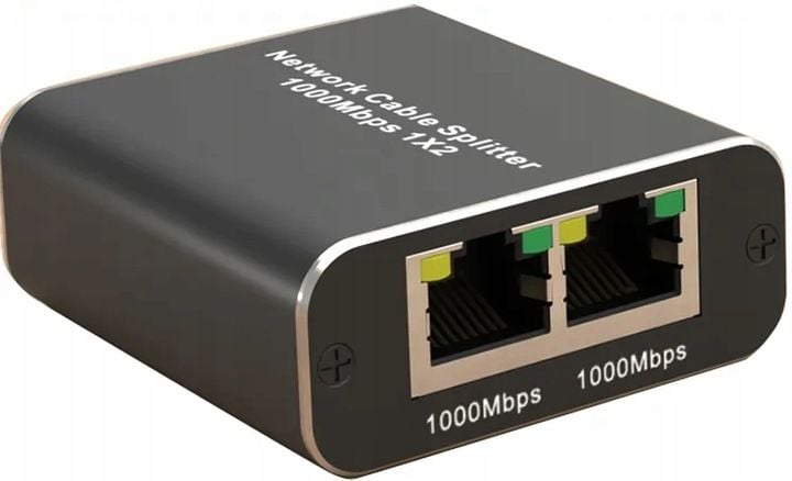 Adapter rozdzielacz mini Switch splitter LAN Ethernet RJ45 2xRJ45 1000M 1GB zdjęcie 3