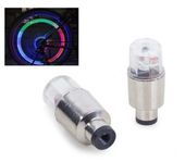 WENTYLE ŚWIECĄCE ROWEROWE KOŁA 2 SZTUKI CZUJNIK BATERIE WIELOKOLOROWE