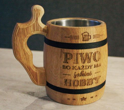 duży dębowy KUFEL do piwa z GRAWEREM napisem PREZENT DLA MAMY na Arena.pl