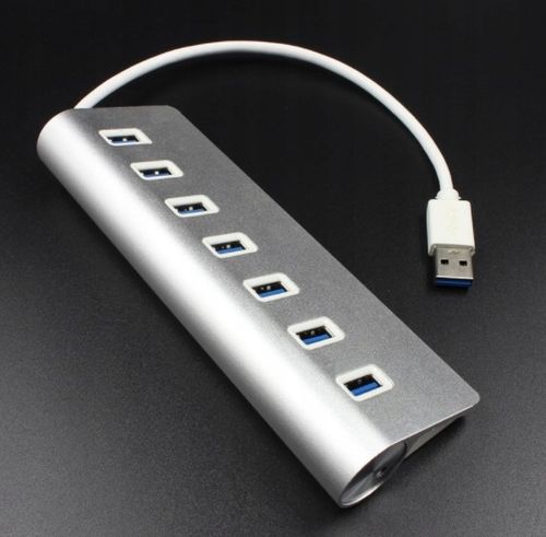 HUB Aktywny USB 7x USB 3.0 ROZGAŁĘŹNIK ROZDZIELACZ 7w1 PORTÓW Replikator PD na Arena.pl