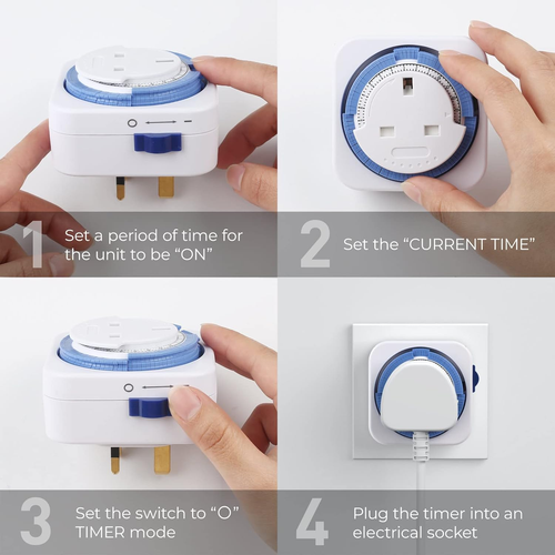 Programator Czasowy Gniazdko 3szt HBN Mechanical Timer Socket 24h 13A na Arena.pl