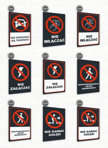 Tabliczka znak informacyjny 40x30 Antracyt NIE PRZYPINAĆ ROWERÓW Aluminiowa na Arena.pl