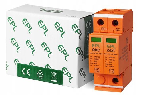 OGRANICZNIK OCHRONNIK PRZEPIĘĆ PRZEPIĘCIOWY FOTOWOLTAIKA 1000V DC 2P na Arena.pl