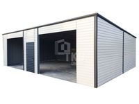 Garaż Blaszany 9,5x6 - 2x otwór - drzwi - Biały + Antracyt - TKD103