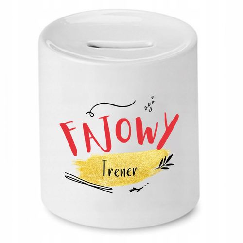 Dla Trenera Prezent Skarbonka Fajowy Trener Z Nadrukiem Ze Zdjęciem na Arena.pl