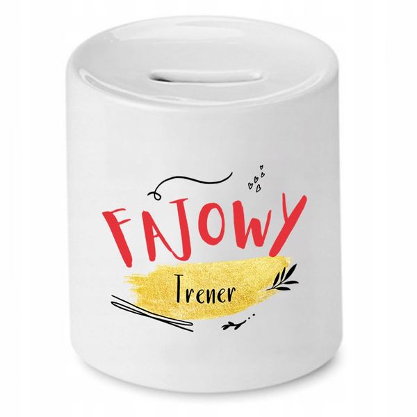 Dla Trenera Prezent Skarbonka Fajowy Trener Z Nadrukiem Ze Zdjęciem zdjęcie 1