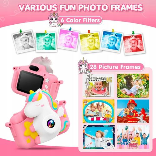APARAT CYFROWY DLA DZIECI Dziecka Fotograficzny RÓŻOWY JEDNOROŻEC na Arena.pl