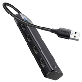 hub ugreen cm653 z 4 portami usb-a i kablem zasilającym usb-a - czarny