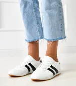 Białe sneakersy typu tenisówki z czarną wstawką Mydland 37