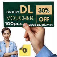 Voucher DL 100 sztuk DWUSTRONNE GRUBE 350gsm | mat / błysk + wizualizacja