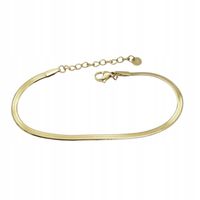 Piękna elegancka bransoletka Żmijka płaska stal chirurgiczna kolor złoty