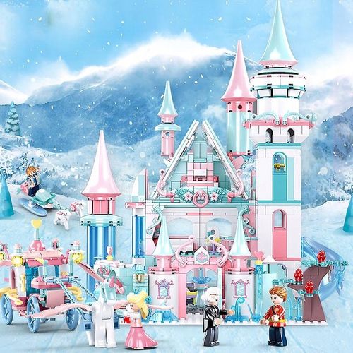 KLOCKI DLA DZIEWCZYNKI ZAMEK KRAINA LODU 1324 EL. ZESTAW KLOCKÓW PAŁAC na Arena.pl