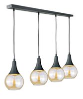 Lampa wisząca 4xE27 LACRIMA HONEY BLACK
