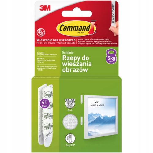 Command Rzepy samoprzylepne 32 szt / 16 par - Powiesisz 4 obrazy do 5 na Arena.pl