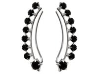 SREBRNE KOLCZYKI NAUSZNICE CZARNE CYRKONIE KLASYK