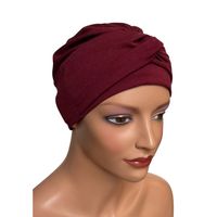 Turban Sara ciemny bordo 151 stylowa chusta damska także po chemioterapii