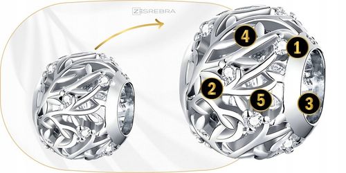 CHARMS GAŁĄZKI srebro 925 listki srebrne zawieszka koralik charmsy pr. S925 na Arena.pl