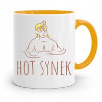 Kubek Żółty Prezent Dla Syna Dziecka Hot Synek Z Nadrukiem Ze Zdjęciem