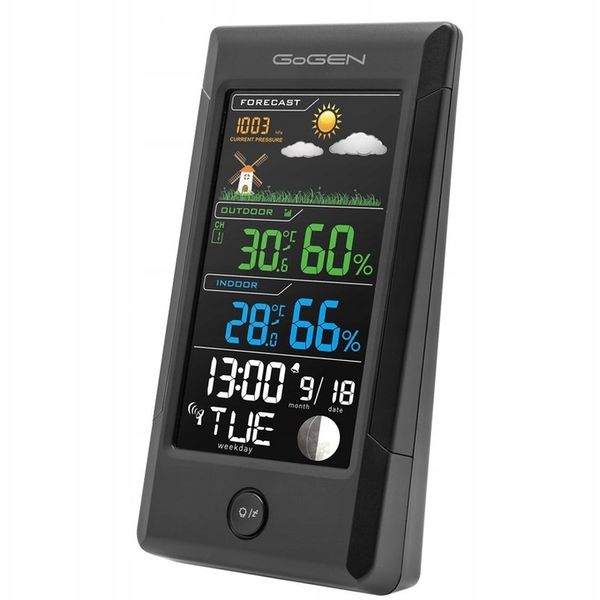 Stacja meteorologiczna budzik data fazy księżyca wilgotność Gogen ME1296 zdjęcie 12