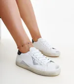 Białe sneakersy z efektem ,,znoszenia'' Gombola 39