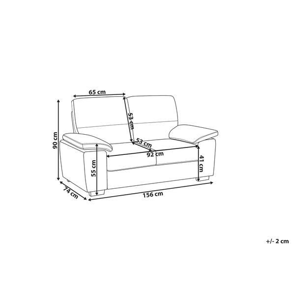 Sofa 2-osobowa ekoskóra brązowa VOGAR zdjęcie 10