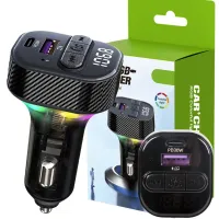 Transmiter samochodowy fm mp3 usb a+usb c 30w bluetooth 5.3 led qc 3.0