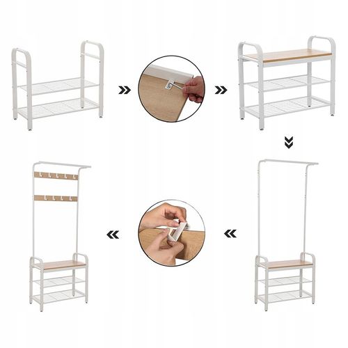 Wieszak na Ubrania Stojący Podłogowy Szafka na Buty z Półką Do na Arena.pl